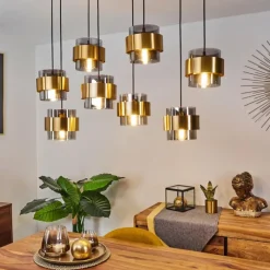 hofstein Suspension Traak Noir, 8 lumières