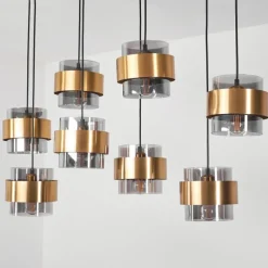 hofstein Suspension Traak Noir, 8 lumières