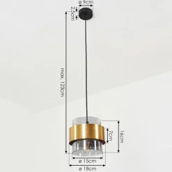 hofstein Suspension Traak Noir, 1 lumière