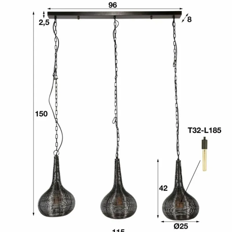 hofstein Suspension Tramaga, 3 lumières* Suspensions