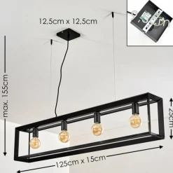 Lampes Industrielles-hofstein Suspension Traryd Noir, 4 lumières