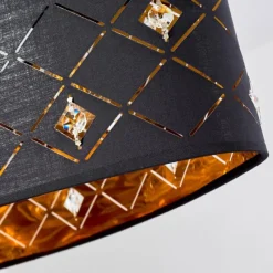 Lampes En Tissu-hofstein Suspension Trasancos Noir, 3 lumières