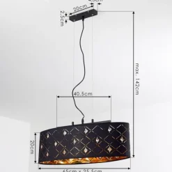 Lampes En Tissu-hofstein Suspension Trasancos Noir, 3 lumières