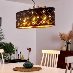 Lampes En Tissu-hofstein Suspension Trasancos Noir, 3 lumières