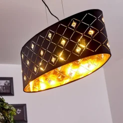 Lampes En Tissu-hofstein Suspension Trasancos Noir, 3 lumières