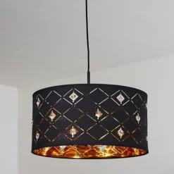 Lampes En Tissu-hofstein Suspension Trasancos Noir, 1 lumière