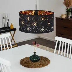 Lampes En Tissu-hofstein Suspension Trasancos Noir, 1 lumière