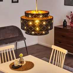 Lampes En Tissu-hofstein Suspension Trasancos Noir, 1 lumière