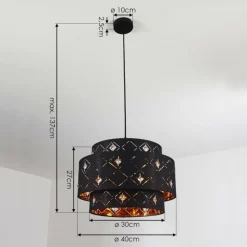 Lampes En Tissu-hofstein Suspension Trasancos Noir, 1 lumière