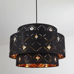 Lampes En Tissu-hofstein Suspension Trasancos Noir, 1 lumière
