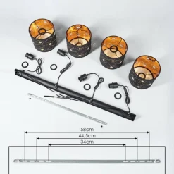 Lampes En Tissu-hofstein Suspension Trasancos Noir, 4 lumières