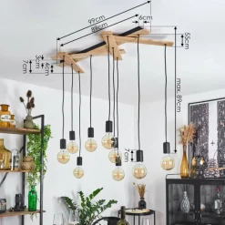 Lampes Vintages & Rétros-hofstein Suspension Treherne Écru, Noir, 9 lumières