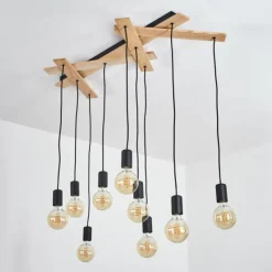 Lampes Vintages & Rétros-hofstein Suspension Treherne Écru, Noir, 9 lumières