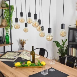 Lampes Vintages & Rétros-hofstein Suspension Treherne Écru, Noir, 9 lumières