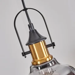 Suspension Verre Fumé-hofstein Suspension Trejos Laiton, Noir, 1 lumière