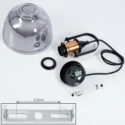 Suspension Verre Fumé-hofstein Suspension Trejos Laiton, Noir, 1 lumière