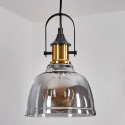 Suspension Verre Fumé-hofstein Suspension Trejos Laiton, Noir, 1 lumière