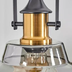 Suspension Verre Fumé-hofstein Suspension Trejos Laiton, Noir, 1 lumière