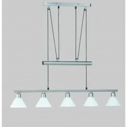 Luminaires Trio Suspension Trio 3751 Acier inoxydable, Nickel mat, 5 lumières