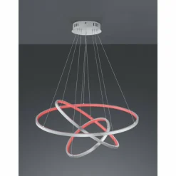 Luminaires Trio Suspension Trio Aaron LED Nickel mat, 1 lumière, Télécommandes, Changeur de couleurs