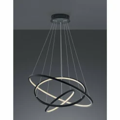 Luminaires Trio Suspension Trio Aaron LED Anthracite, 1 lumière, Télécommandes, Changeur de couleurs