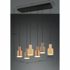 Luminaires Trio Suspension Trio AGUDO Noir, 6 lumières* Suspensions
