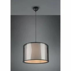 Lampes En Tissu-Luminaires Trio Suspension Trio Burton Noir, 1 lumière