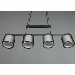 Lampes En Tissu-Luminaires Trio Suspension Trio Burton Noir, 4 lumières