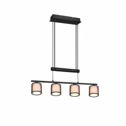Lampes En Tissu-Luminaires Trio Suspension Trio Burton Noir, 4 lumières