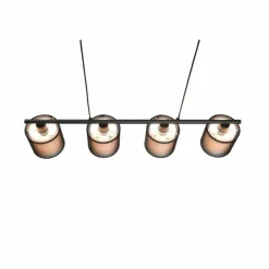Lampes En Tissu-Luminaires Trio Suspension Trio Burton Noir, 4 lumières