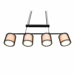 Lampes En Tissu-Luminaires Trio Suspension Trio Burton Noir, 4 lumières