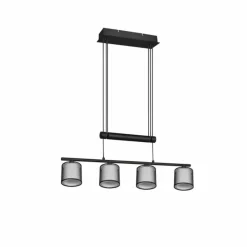 Lampes En Tissu-Luminaires Trio Suspension Trio Burton Noir, 4 lumières