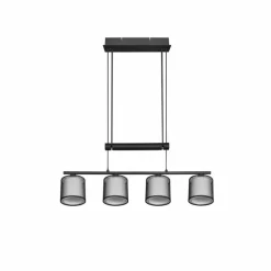 Lampes En Tissu-Luminaires Trio Suspension Trio Burton Noir, 4 lumières