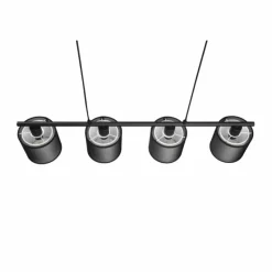 Lampes En Tissu-Luminaires Trio Suspension Trio Burton Noir, 4 lumières