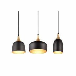 Luminaires Trio Suspension Trio Chiraz Noir, 3 lumières* Suspensions