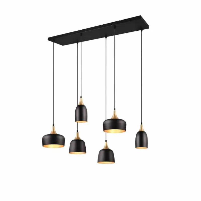 Luminaires Trio Suspension Trio Chiraz Noir, 6 lumières* Suspensions