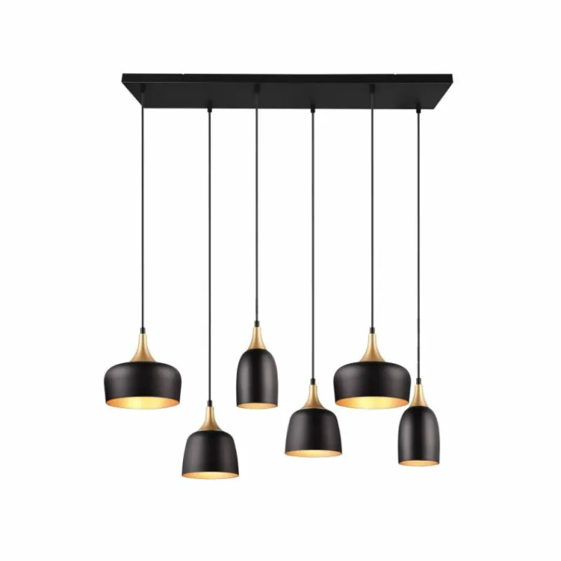 Luminaires Trio Suspension Trio Chiraz Noir, 6 lumières* Suspensions