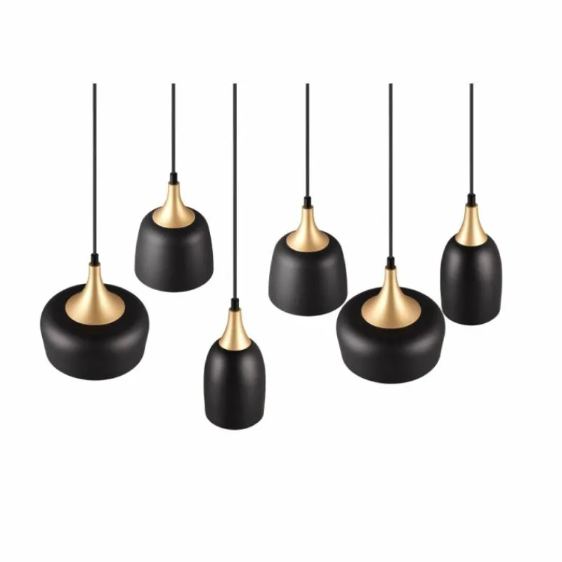 Luminaires Trio Suspension Trio Chiraz Noir, 6 lumières* Suspensions