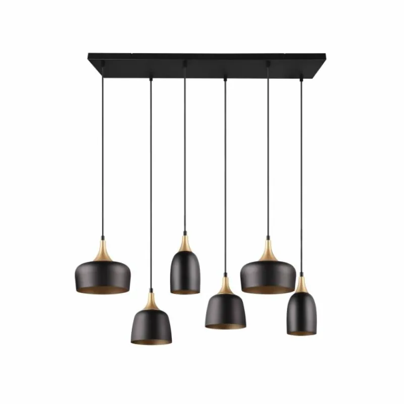 Luminaires Trio Suspension Trio Chiraz Noir, 6 lumières* Suspensions