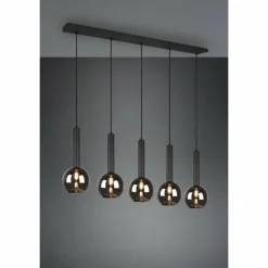 Luminaires Trio Suspension Trio Clayton Noir, 5 lumières* Suspensions