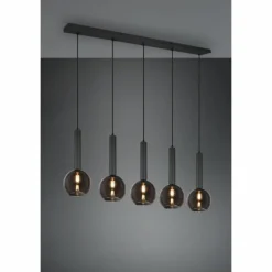 Luminaires Trio Suspension Trio Clayton Noir, 5 lumières* Suspensions