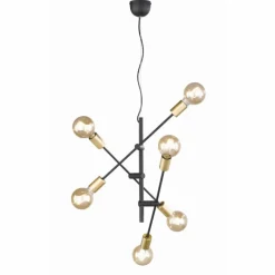Luminaires Trio Suspension Trio CROSS Noir, 6 lumières* Suspensions