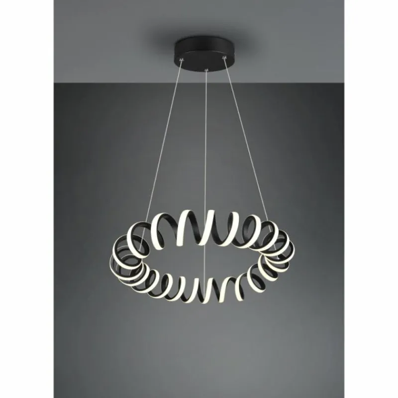 Luminaires Trio Suspension Trio Curl LED Noir, 1 lumière* Suspensions