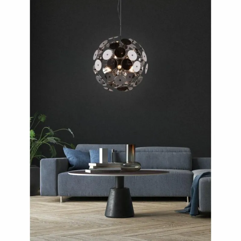 Luminaires Trio Suspension Trio Discalgo Noir, 6 lumières