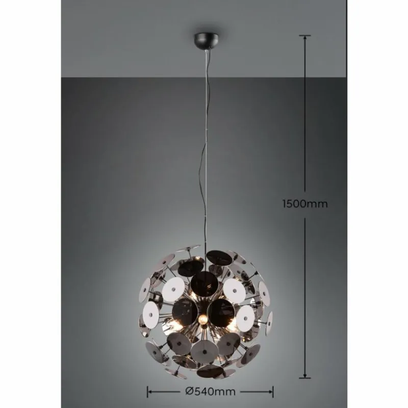 Luminaires Trio Suspension Trio Discalgo Noir, 6 lumières