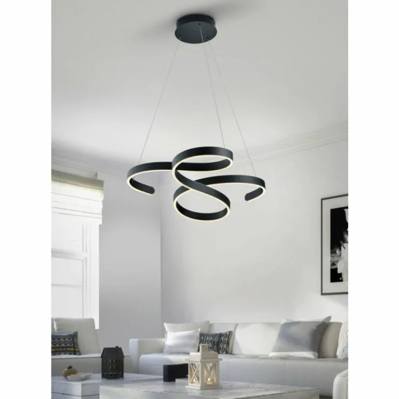Lampes Industrielles-Luminaires Trio Suspension Trio Francis LED Anthracite, 1 lumière