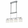 Lampes En Tissu-Luminaires Trio Suspension Trio GARDA Nickel mat, 4 lumières