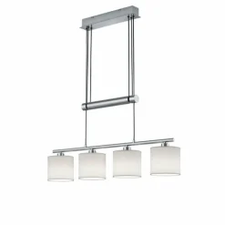 Lampes En Tissu-Luminaires Trio Suspension Trio GARDA Nickel mat, 4 lumières