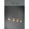 Lampes Industrielles-Luminaires Trio Suspension Trio Gaya Brun foncé, Nickel mat, 4 lumières