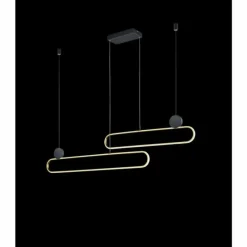 Luminaires Trio Suspension Trio Grant LED Laiton, Noir, 1 lumière* Suspensions